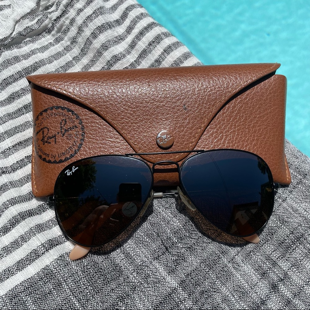 Authentic Ray Ban Aviators, Gunmetal, Black